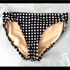 J CREW Black and White Polka Dot Grid Bikini Swimsuit Bottoms Small
